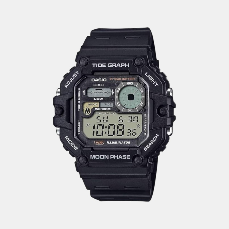 Youth Men Quartz Black Dial Digital Resin Watch WS-1700H-1AVDF A2247