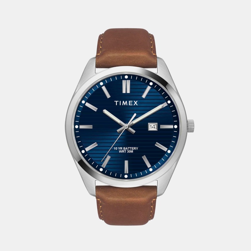 E Class Men's Blue Dial Analog Leather Watch TWTG10408