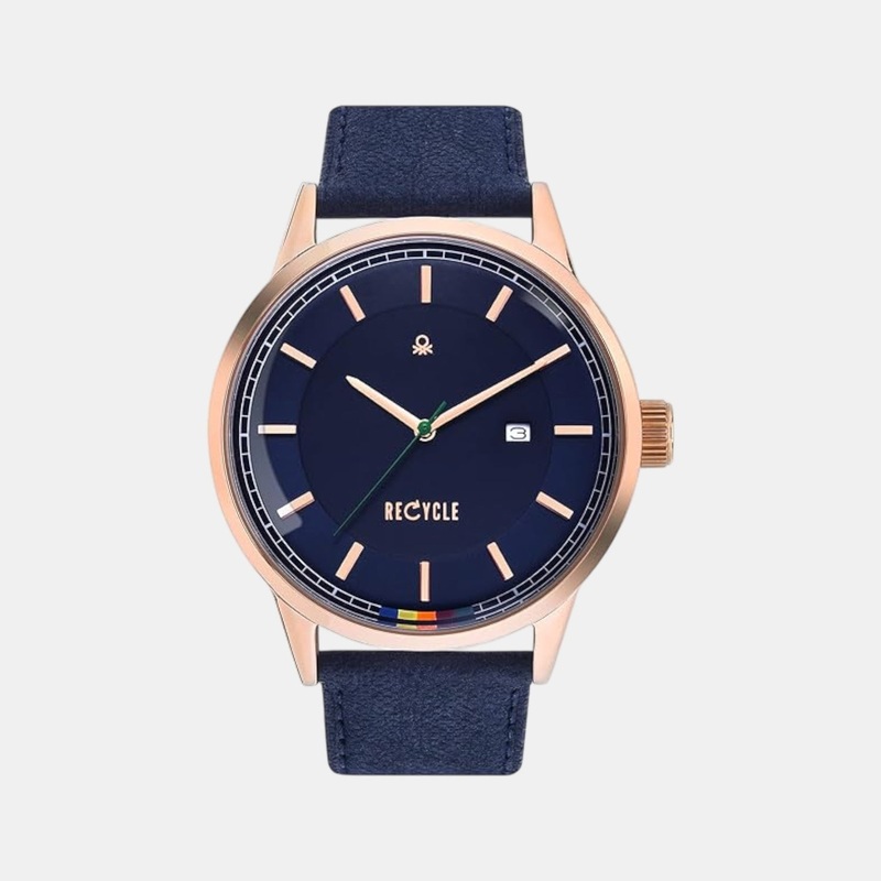 Men Quartz Blue Dial Analog Leather Watch UWUCG0102