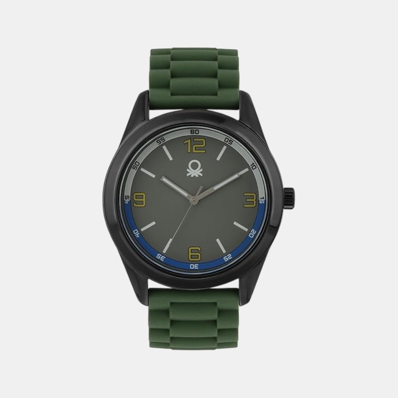 Men Quartz Olive Green Dial Analog Silicone Watch UWUCG0206