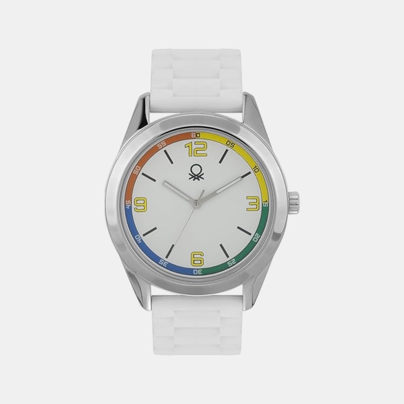 Men Quartz White Dial Analog Silicone Watch UWUCG0205
