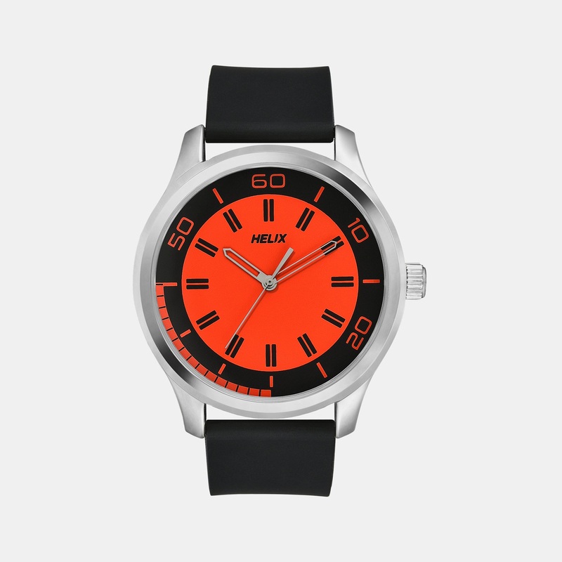 Men's Orange Dial Analog Silicone Watch TW043HG20