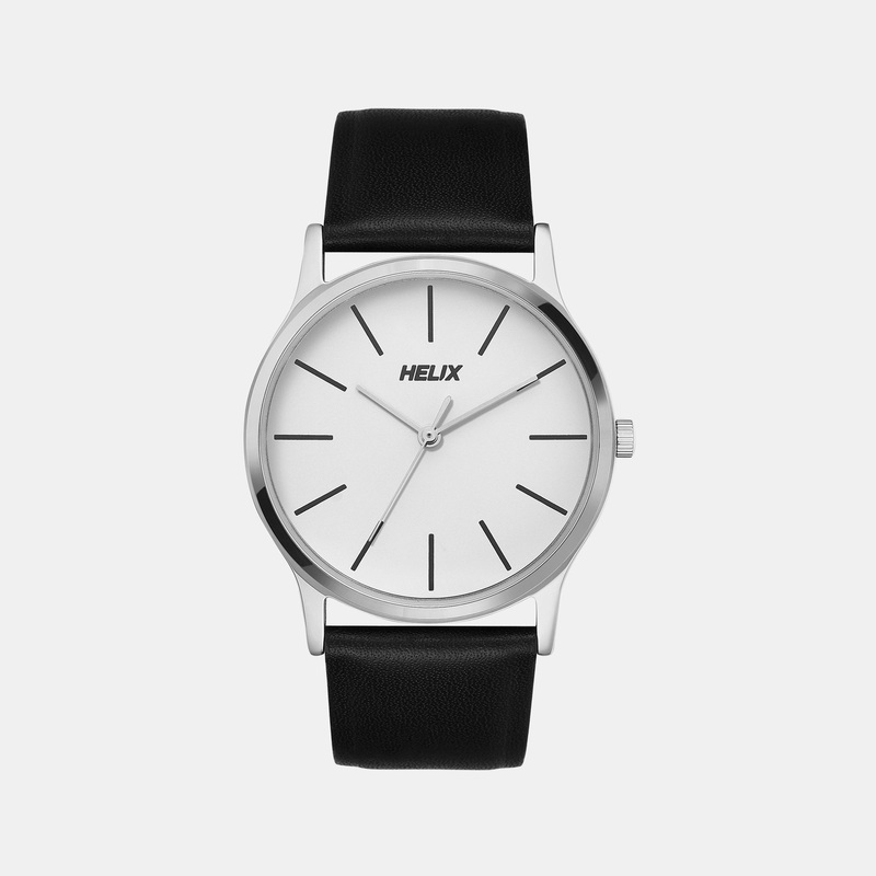 Men's White Dial Analog Leather Watch TW054HG00