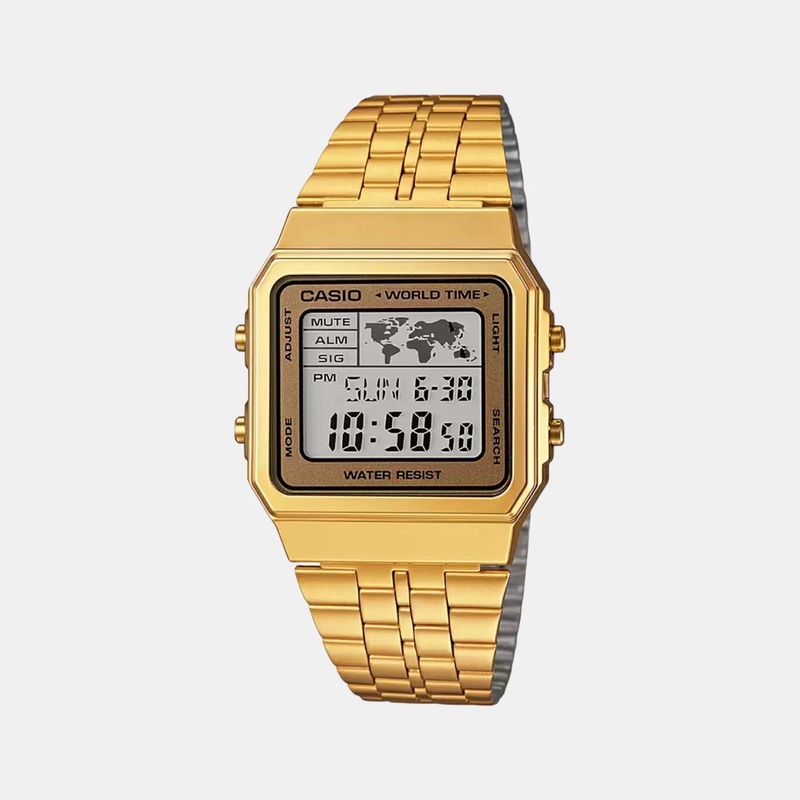 Vintage Unisex Digital Stainless Steel Watch D134 - A500WGA-9DF