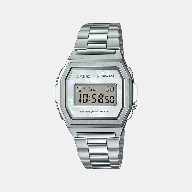 Vintage Unisex Digital Stainless Steel Watch D193 - A1000D-7EF