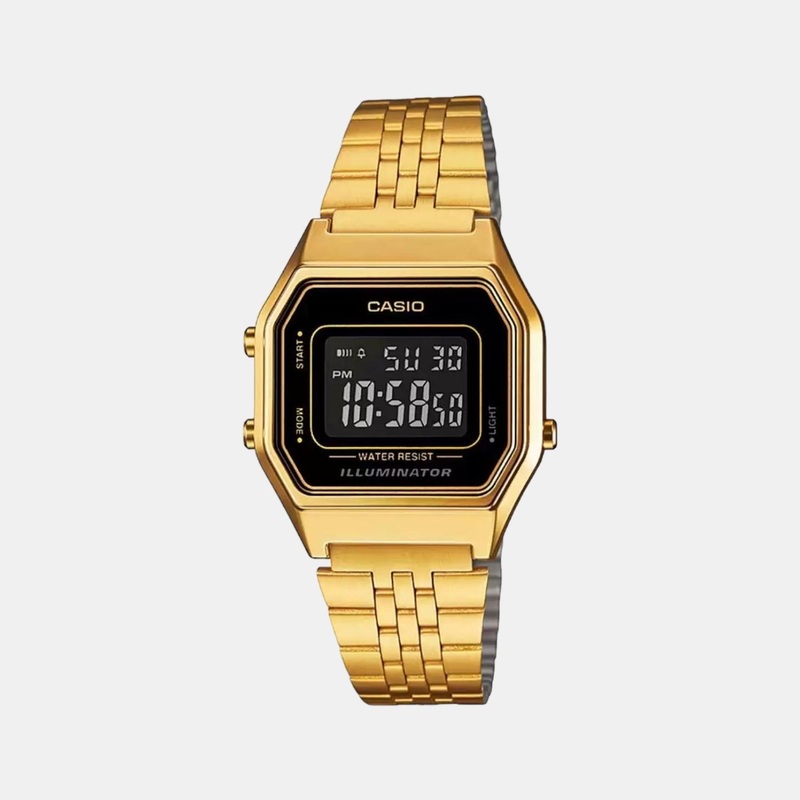 Vintage Women's Gold Digital Stainless Steel Watch D205 - LA680WGA-1BDF