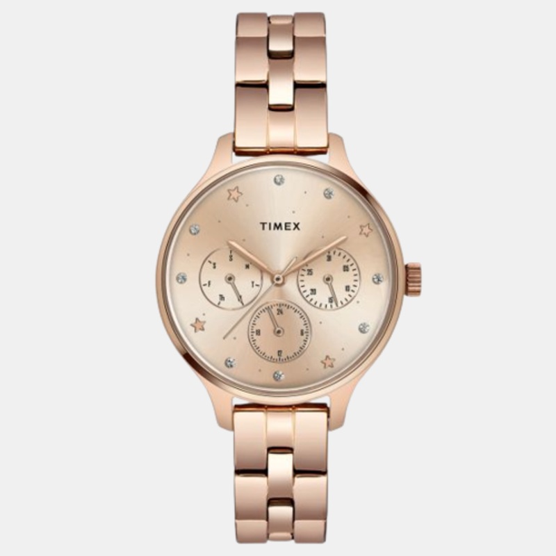 Women's Rose Gold Analog Brass Watch TWEL14814