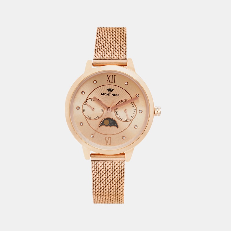 Charming Rose Gold Chronograph Women Stainless Steel Watch 9003M-B3307