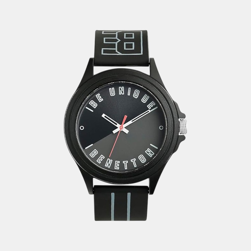 Men Quartz Black Dial Analog Silicone Watch UWUCG0310
