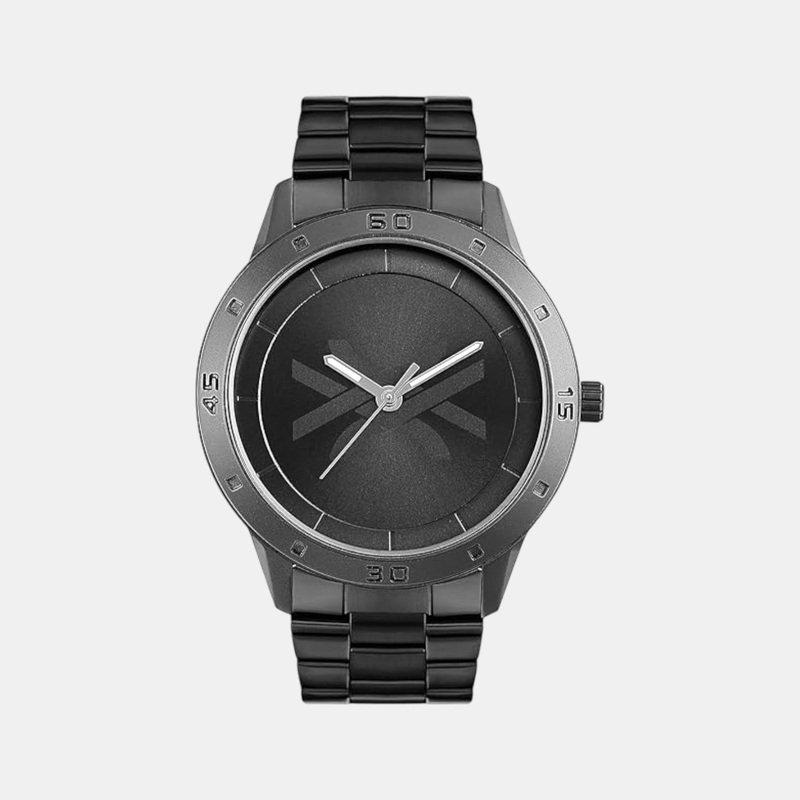 Men Quartz Black Dial Analog Stainless Steel Watch UWUCG1604