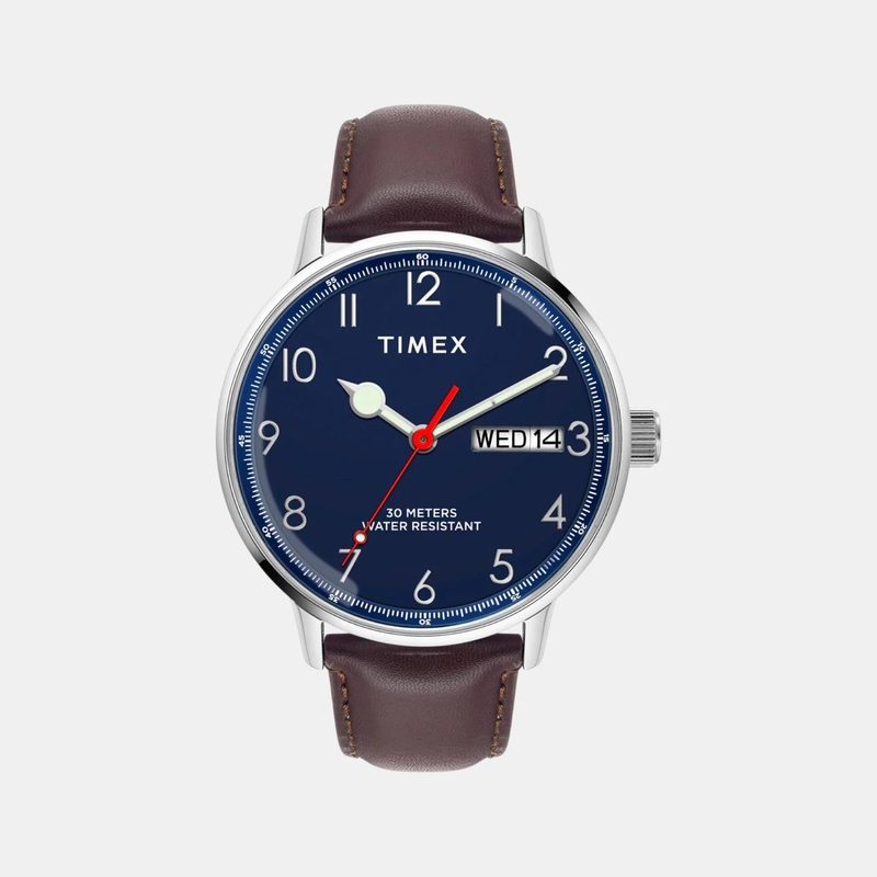 Men Quartz Blue Dial Analog Leather Watch TWEG25400