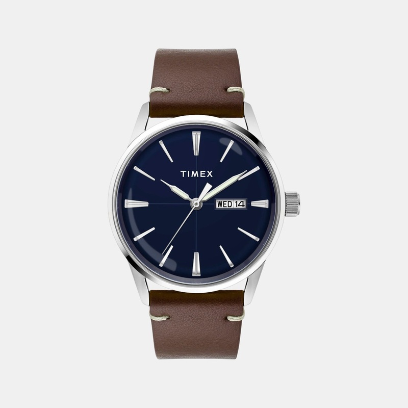Men Quartz Blue Dial Analog Leather Watch TWEG25500