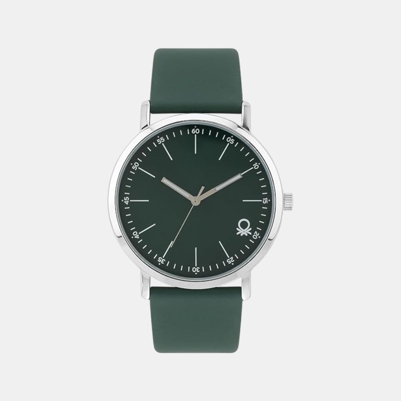 Men Quartz Green Dial Analog Leather Watch UWUCG1305