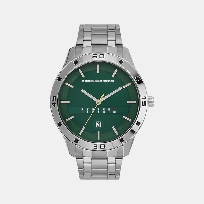 Men Quartz Green Dial Analog Stainless Steel Watch UWUCG1607