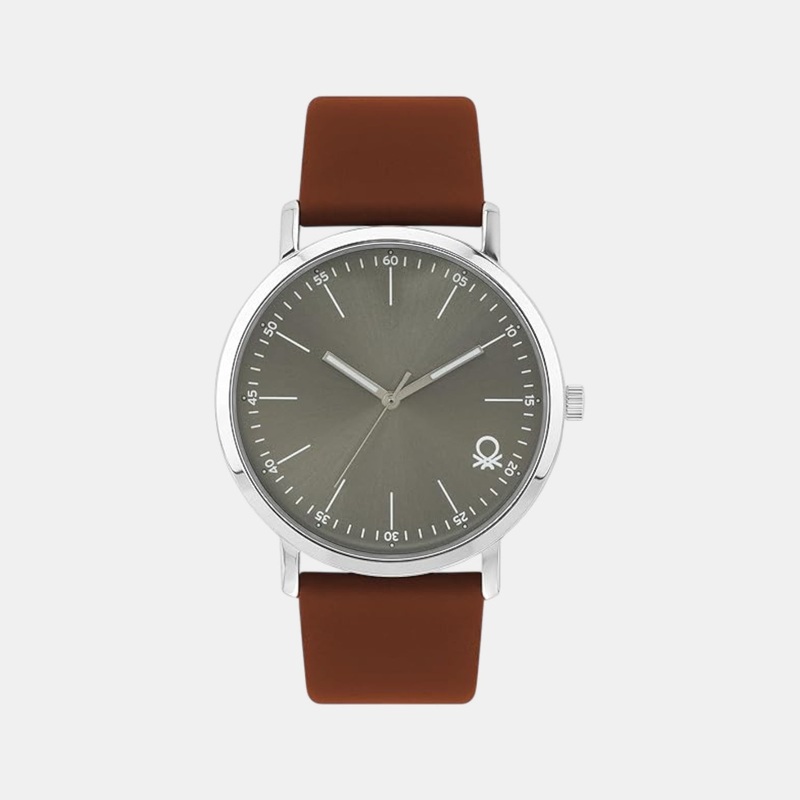 Men Quartz Slaty Dial Analog Leather Watch UWUCG1304