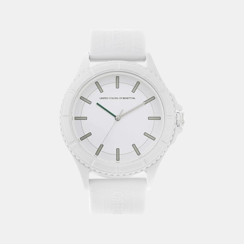 Men Quartz White Dial Analog Silicone Watch UWUCG1005