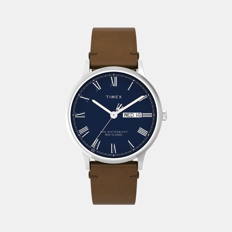 Waterbury Men Blue Analog Leather Watch TW2W14900UJ
