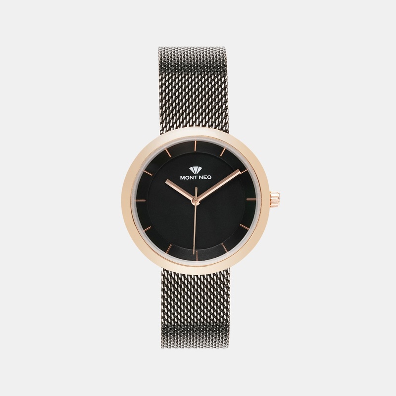 Women Black Analog Stainless Steel Watch 9002T-B3304