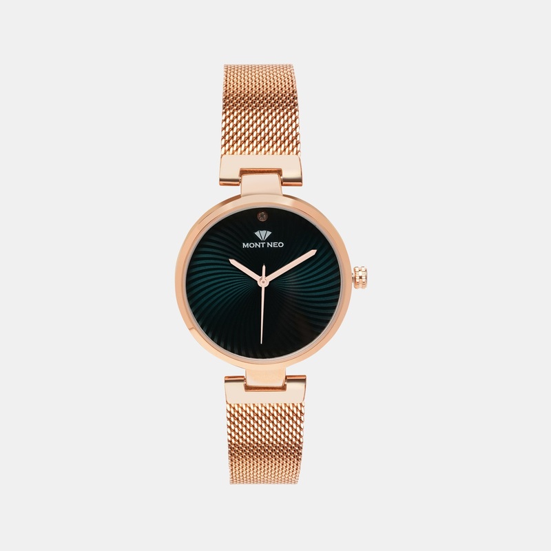 Women Green Dial Analog Stainless Steel Watch 9005T-B3314