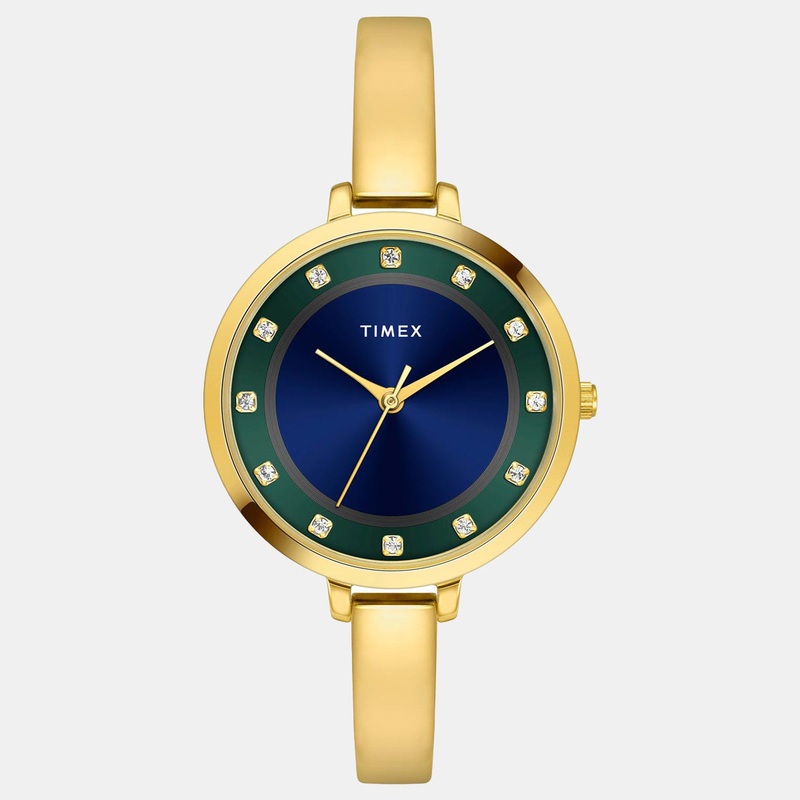 Women's Blue/Green Dial Analog Brass Watch TWEL12827-EX
