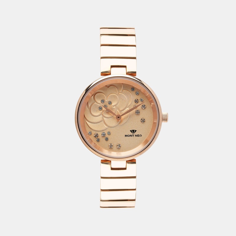Charming Rose Gold Analog Women Stainless Steel Watch 7504B-M3307
