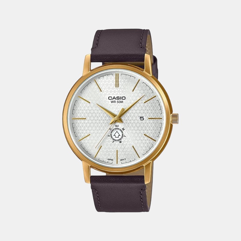Enticer Men's Analog Leather Watch A2053 - MTP-B125GL-7AVDF