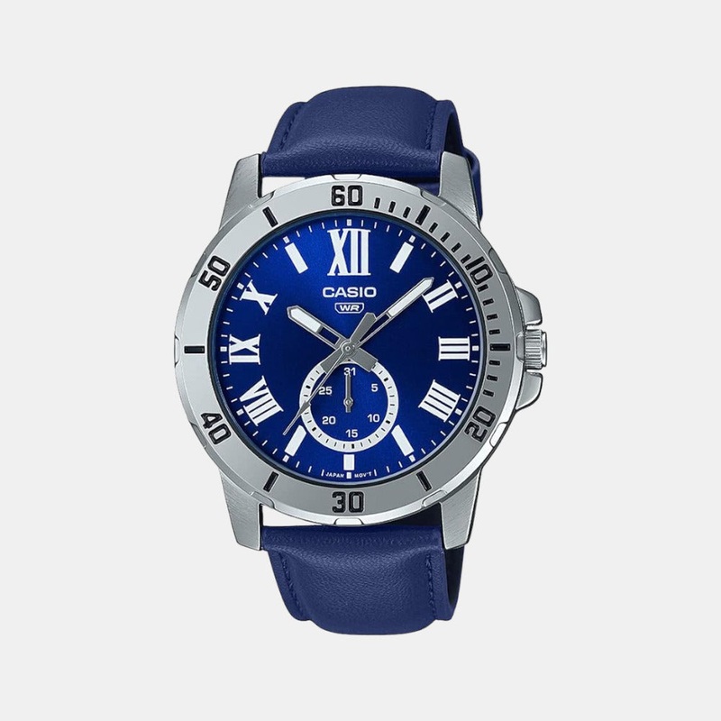 Enticer Men's Chronograph Leather Watch A2073 - MTP-VD200L-2BUDF