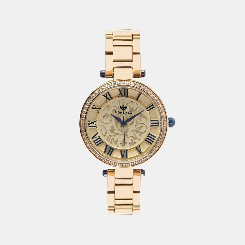 Luxurious Gold Analog Women Stainless Steel Watch 7503T-M2208