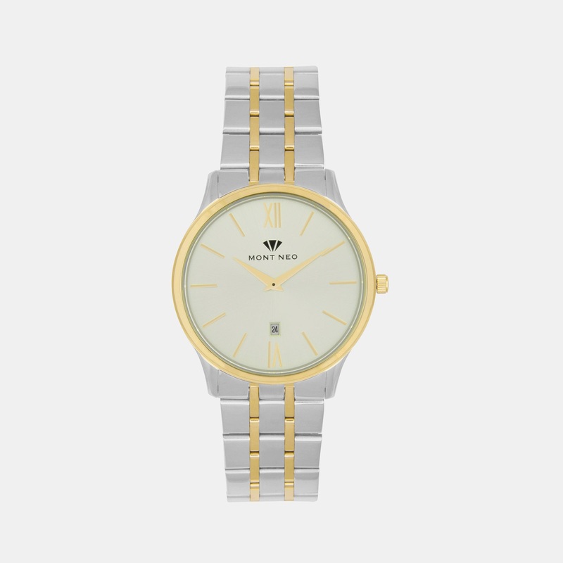Men Champagne Analog Stainless Steel Watch 1035E-M1208