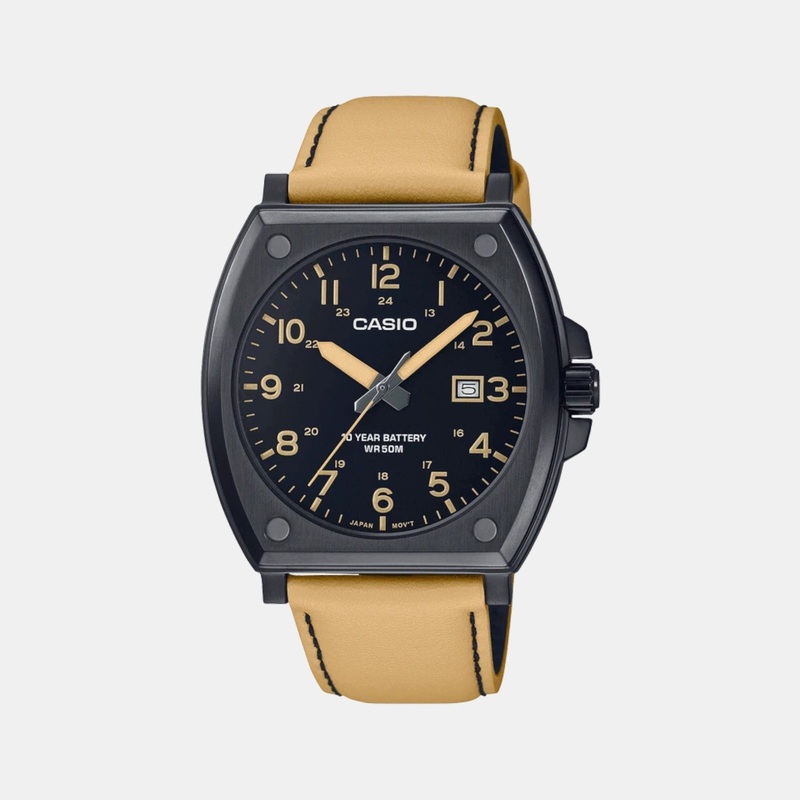 Men's Analog Leather Watch A2121 - MTP-E715L-5AVDF