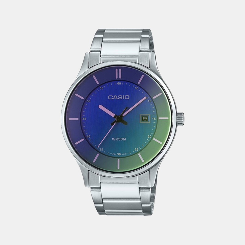 Men's Analog Stainless Steel Watch A2110 - MTP-E605D-2EVDF
