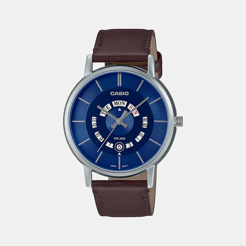 Men's Blue Analog Leather Watch A2136 - MTP-B135L-2AVDF