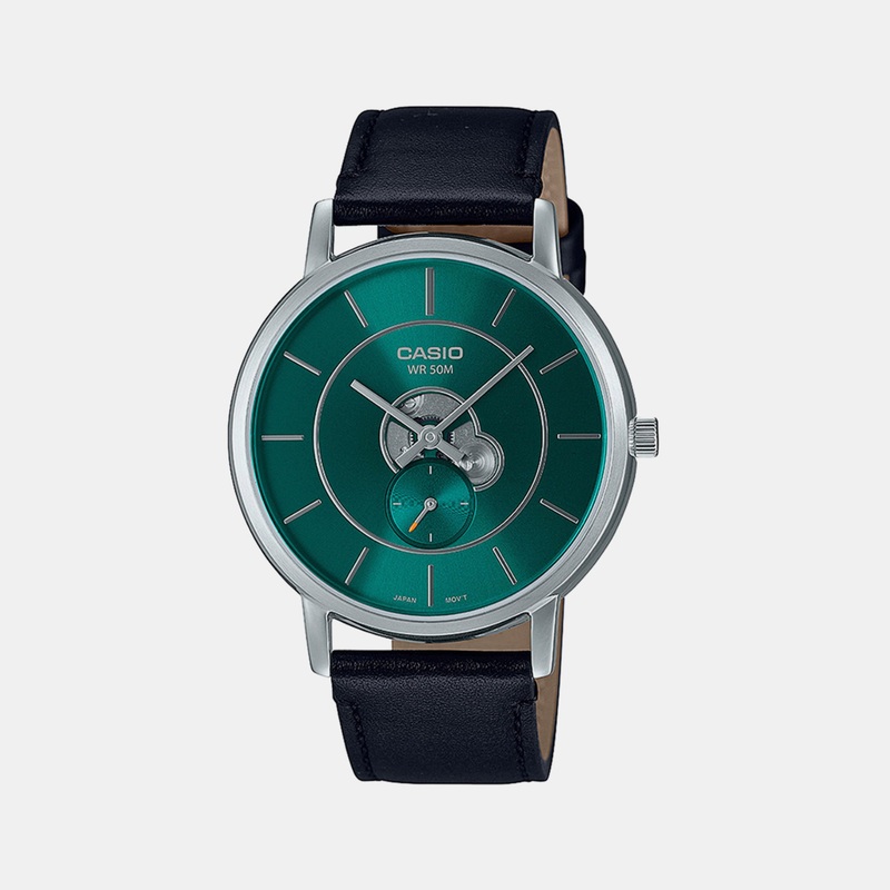 Men's Green Analog Leather Watch A2132 - MTP-B130L-3AVDF
