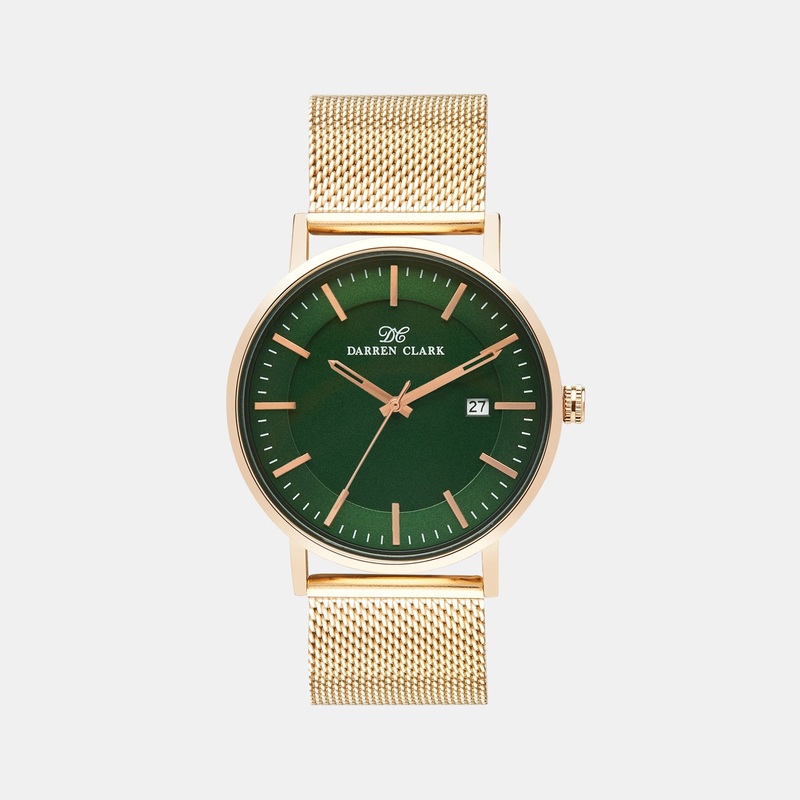 Men's Green Dial Analog Brass Gold Watch 1004C-E0314