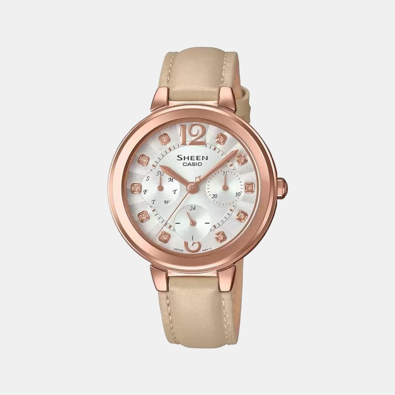 Sheen Women's Chronograph Leather Watch SH217 - SHE-3048PGL-7BUDR