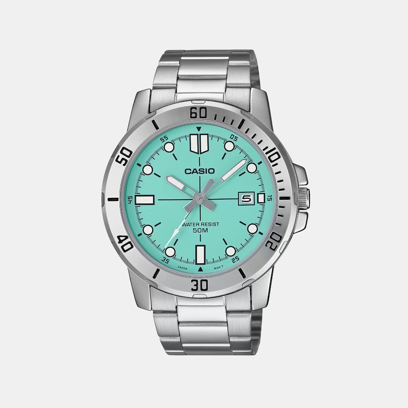 Enticer Men Quartz Blue Dial Analog Stainless Steel Watch MTP-VD01D-2E2VUDF A2334