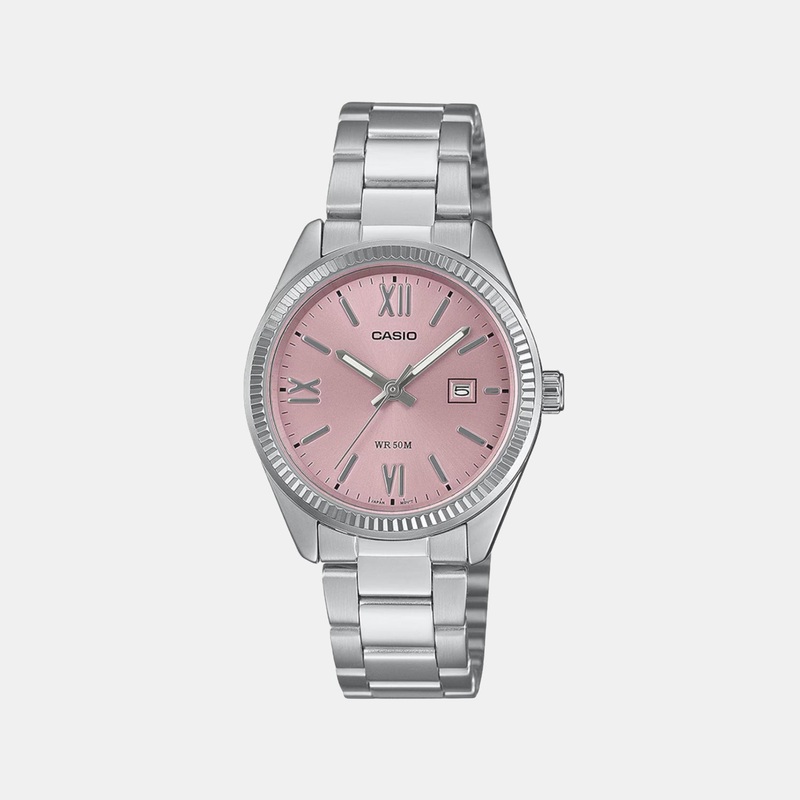 Enticer Women Quartz Pink Dial Analog Stainless Steel Watch LTP-1302DD-4A1VDF A2360