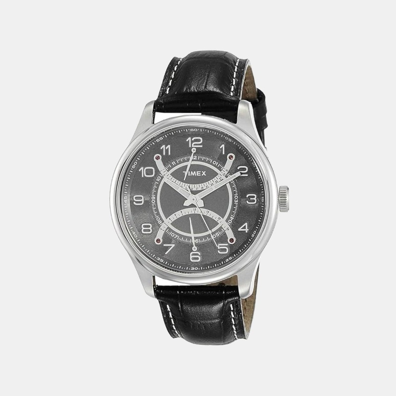 Men Quartz Black Dial Analog Leather Watch TWEG14507