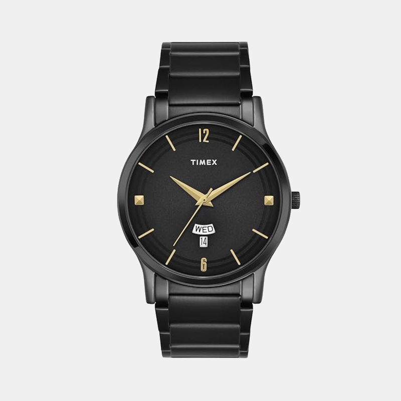 Men Quartz Black Dial Analog Stainless Steel Watch TW000R459