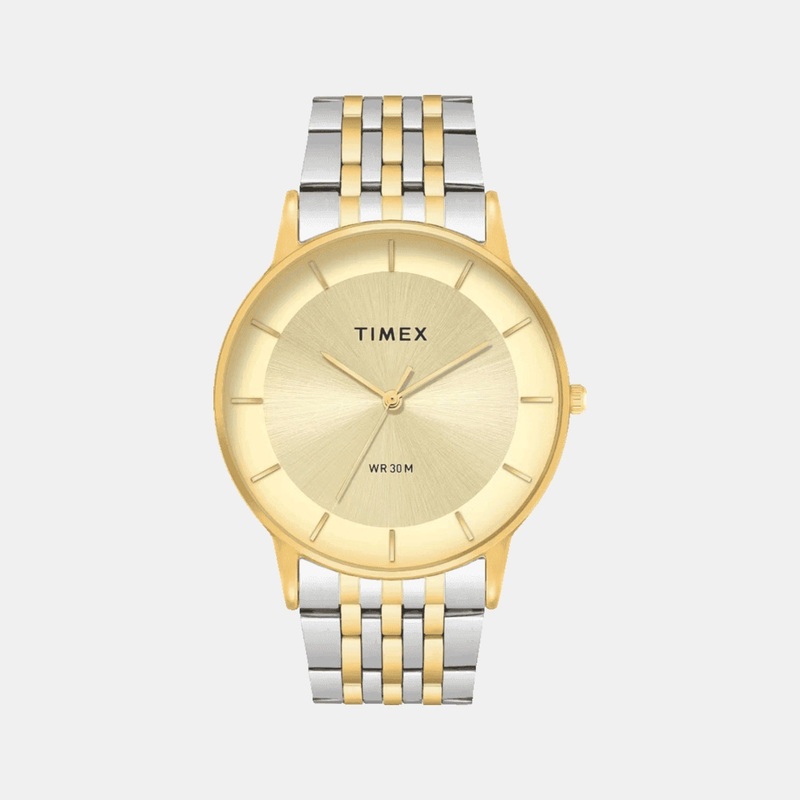 Men Quartz Champagne Dial Analog Stainless Steel Watch TWTG12002