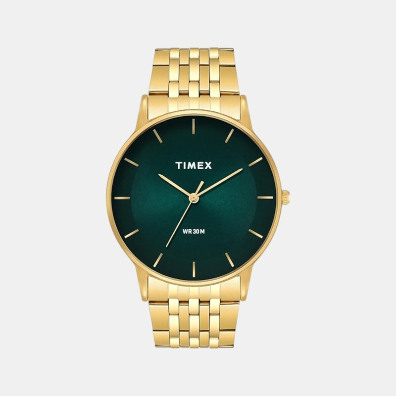 Men Quartz Green Dial Analog Stainless Steel Watch TWTG12004