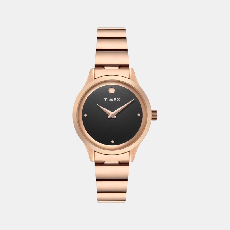 Women Quartz Black Dial Analog Stainless Steel Watch TWTL13703