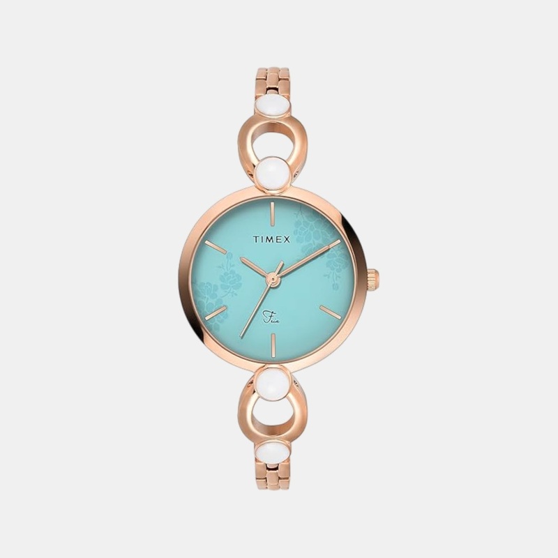 Women Quartz Blue Dial Analog Brass Watch TWEL18111