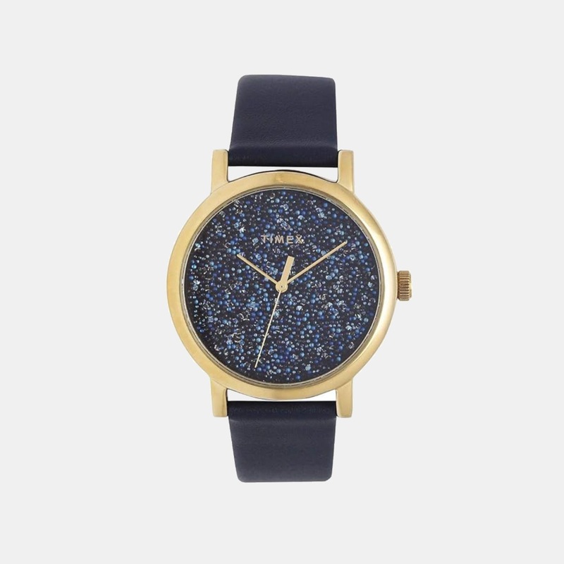 Women Quartz Blue Dial Analog Leather Watch TW2R98100