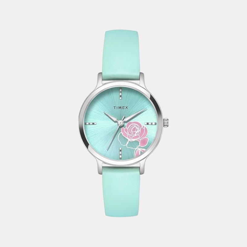 Women Quartz Blue Dial Analog Leather Watch TWTL12308