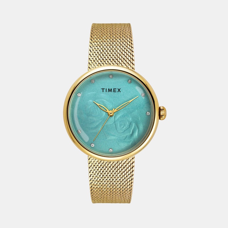 Women Quartz Blue Dial Analog Stainless Steel Watch TWEL19301