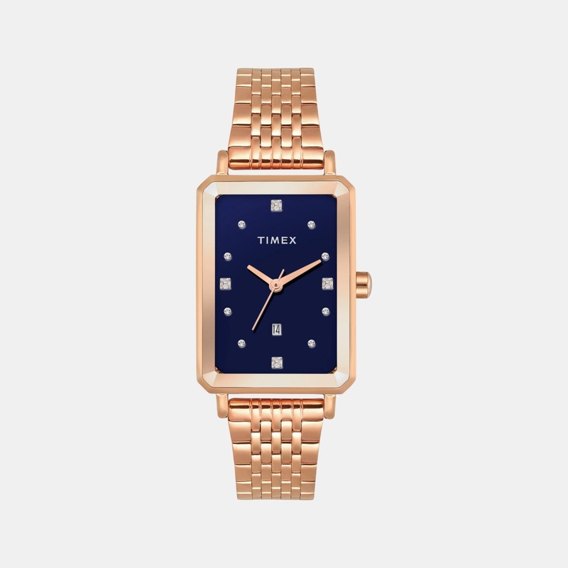 Women Quartz Blue Dial Analog Stainless Steel Watch TWEL20803