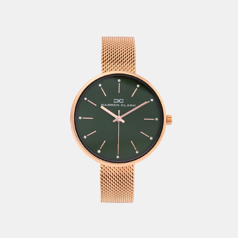 Women Quartz Green Dial Analog Mesh Watch 2007C-E0314