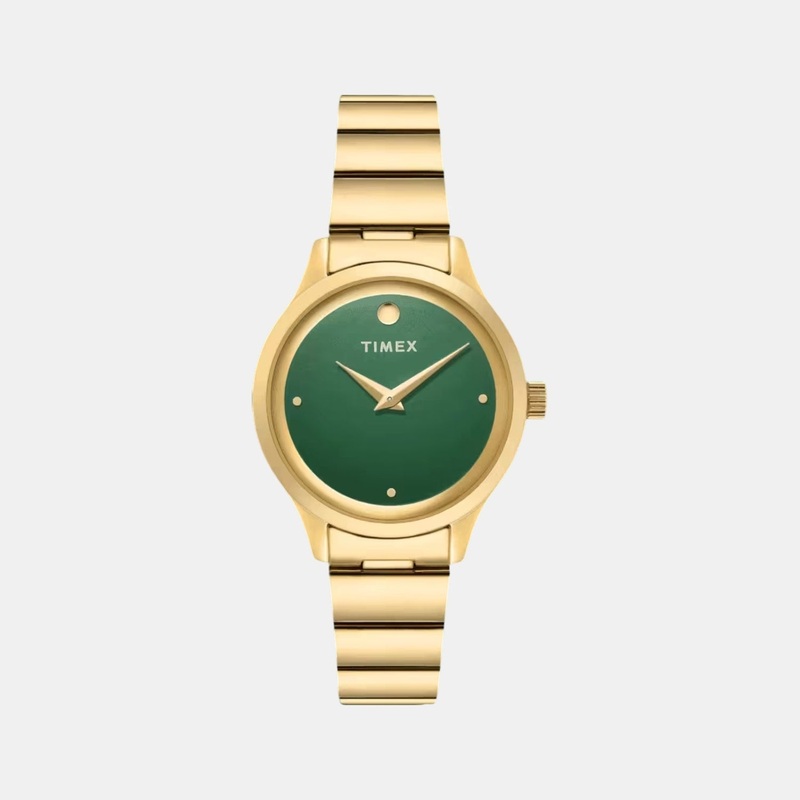 Women Quartz Green Dial Analog Stainless Steel Watch TWTL13702