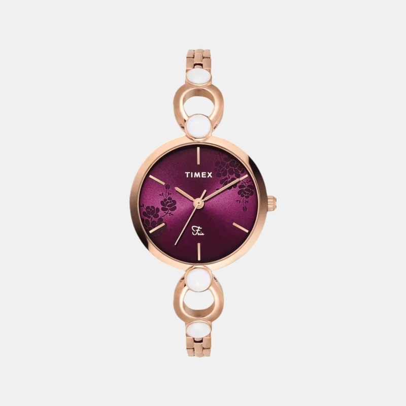 Women Quartz Magenta Dial Analog Brass Watch TWEL18110